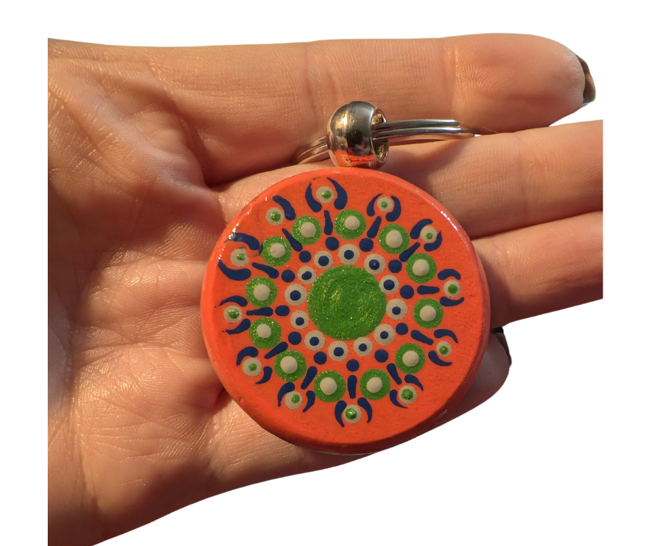 Melon Mandala Dot Keychain