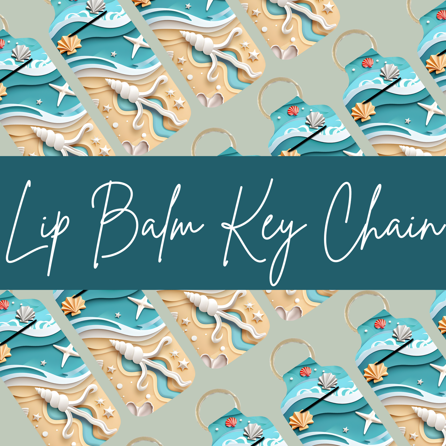 Sandy Beach Lip Balm Keychain