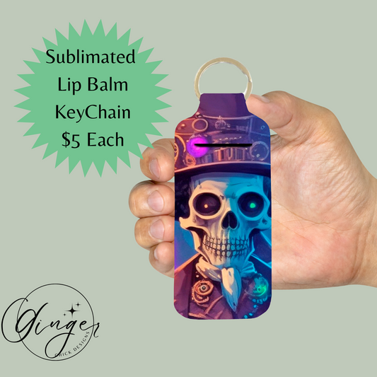 Steam Punk Skellington Lip Balm Keychain