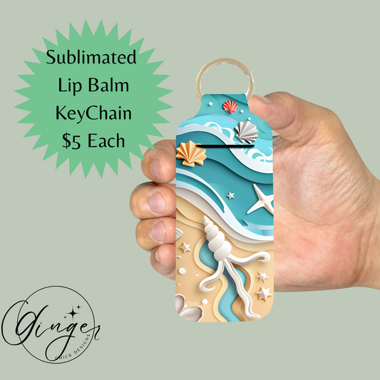Sandy Beach Lip Balm Keychain