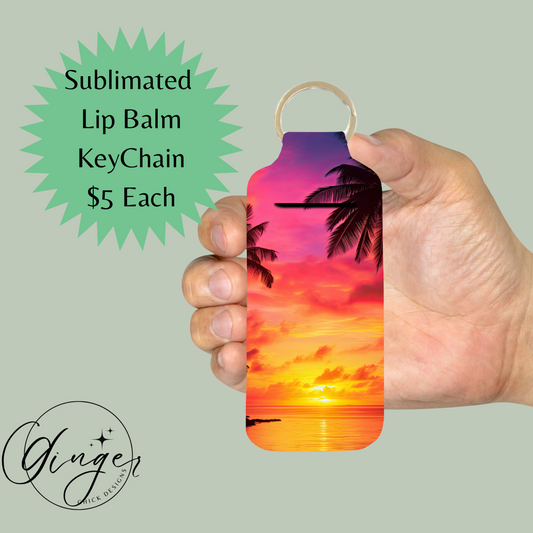 Sunset Beach Lip Balm Keychain