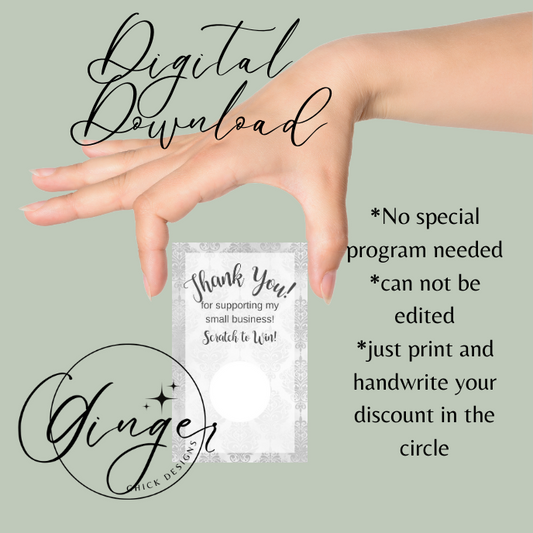 Grey Elegance Digital Scratch Off Ticket