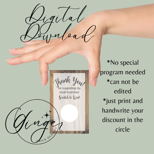 Wood Grain Digital Scratch-Off Ticket