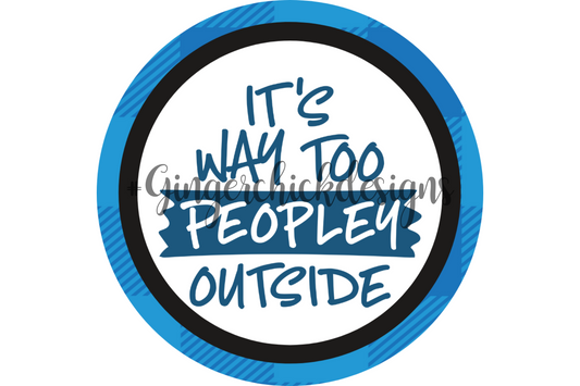 Anti-Social Blue Pin-Back Design