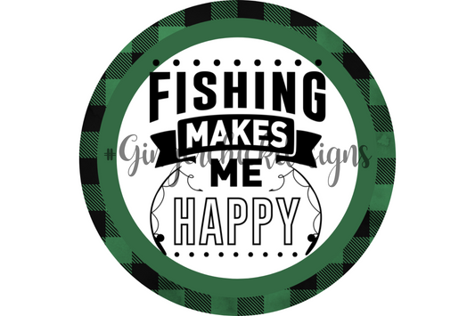 Fishing Makes Me Happy Bottle Cap Images