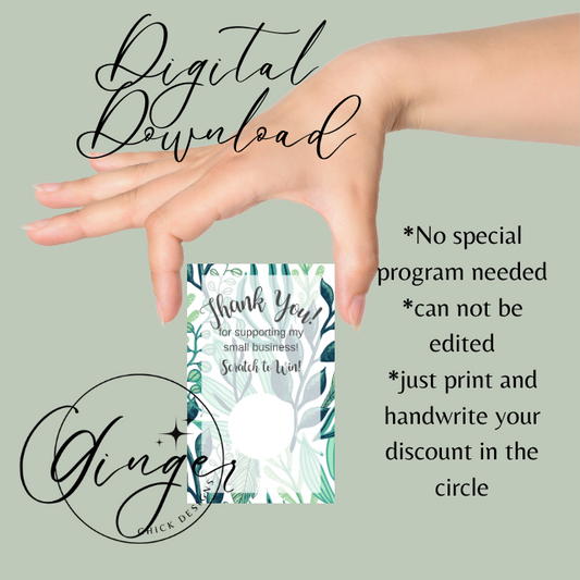 Tropical Leaves Digital Scratch-Off Ticket