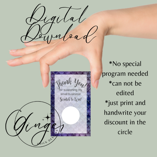 Purple Mermaid Digital Scratch off Ticket