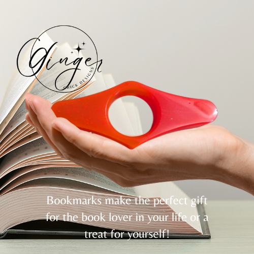Neon orange and Red Thumb Bookmark