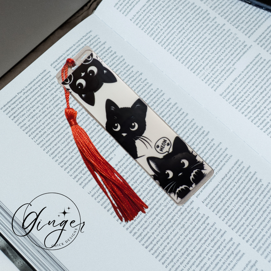 3 Black Cats Acrylic Bookmarks