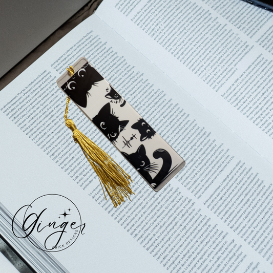 3 Black Cats Acrylic Bookmarks