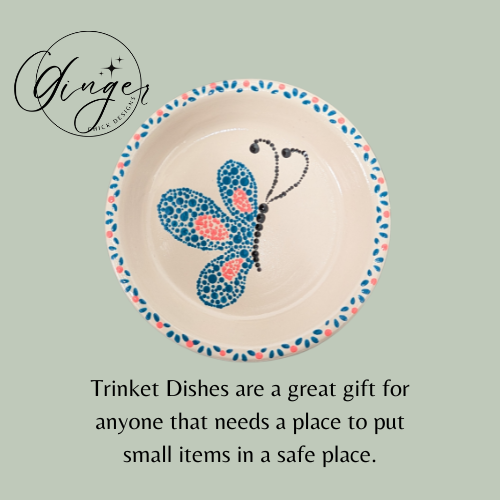Dot Friend Teal Butterfly Trinket Dish