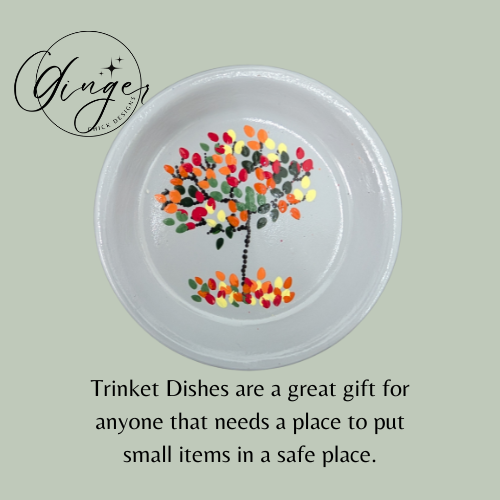 Dot Friend Light Gray Fall Tree Trinket Dish