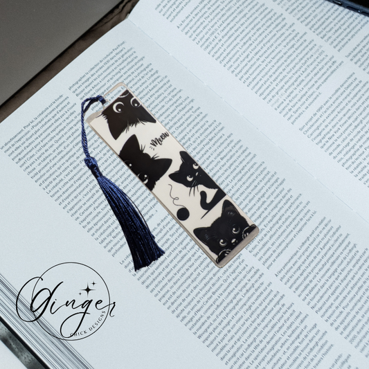 3 Black Cats Acrylic Bookmarks