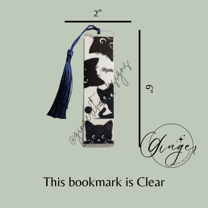 3 Black Cats Acrylic Bookmarks