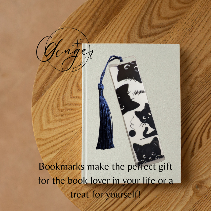 3 Black Cats Acrylic Bookmarks