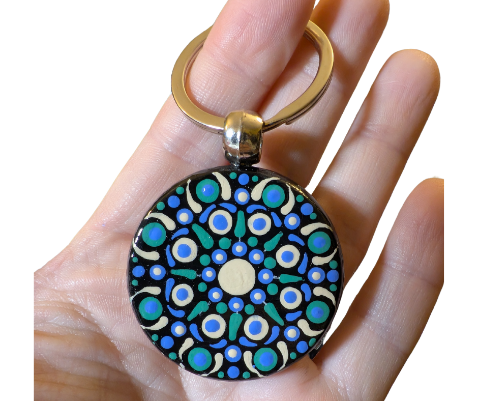 Sea Queen Mandala Dot Keychain