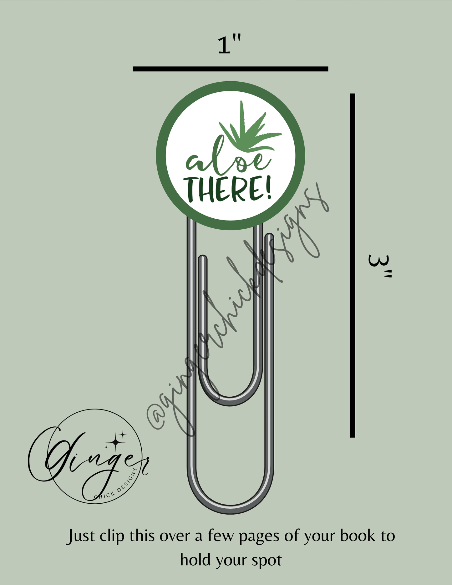 Aloe There! 3-Inch Paperclip Bookmark