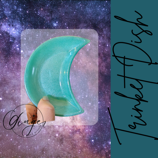 Aqua Moon Resin Trinket Dish