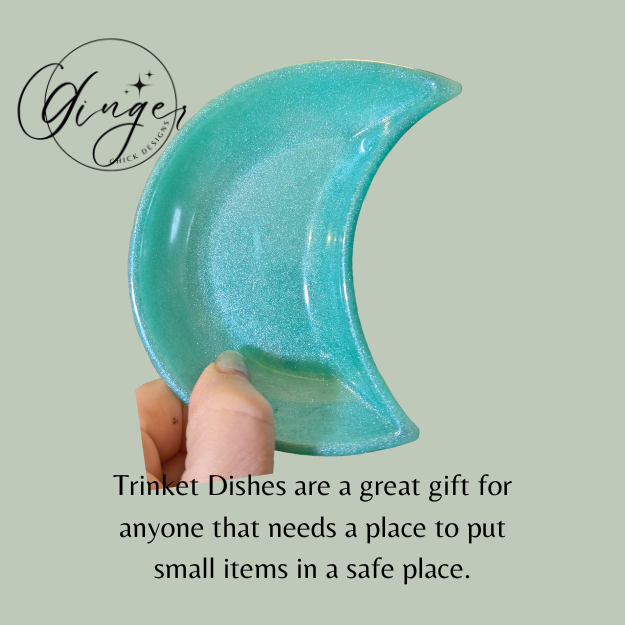 Aqua Moon Resin Trinket Dish