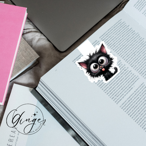Black Cat Magnetic Bookmark
