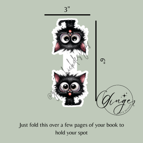 Black Cat Magnetic Bookmark