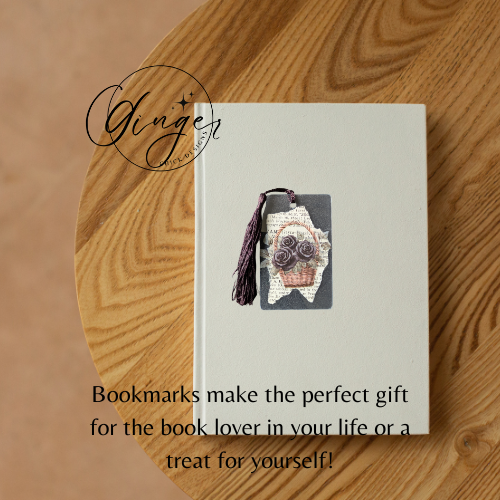 Black Rose Basket Dictionary Acrylic Bookmark