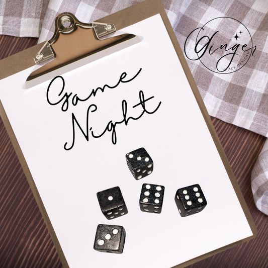 Black Silver Flake Small D6 Dice Set