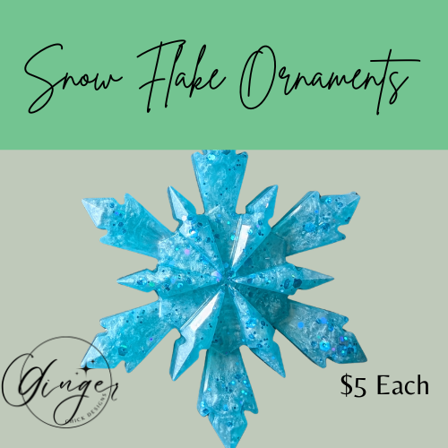 Blue Clouds Resin Snowflake Ornament