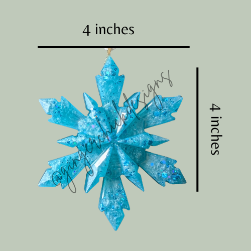 Blue Clouds Resin Snowflake Ornament