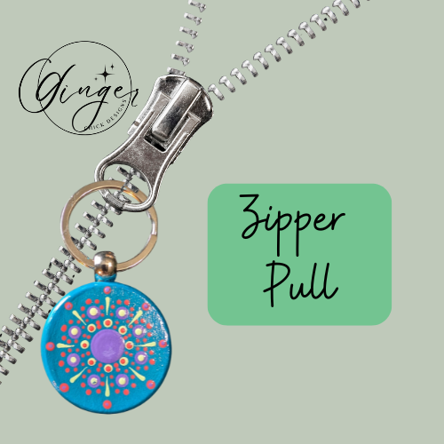 Blue Firework Mandala Dot Keychain