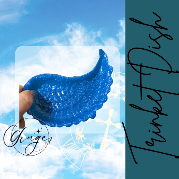 Blue Angel Wing Trinket Dish