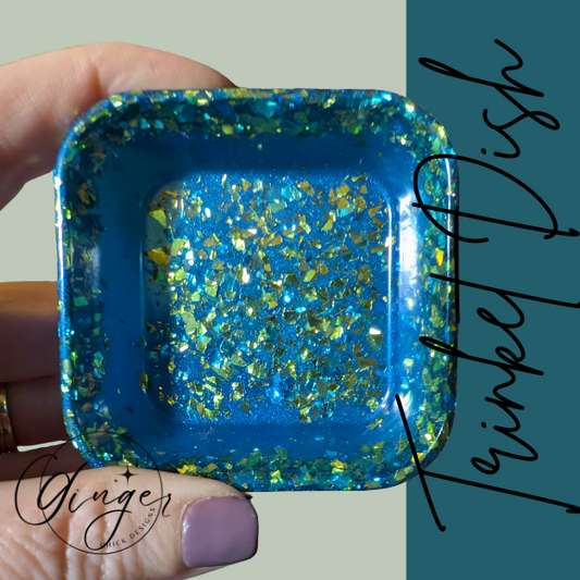 Blue Pond Square Trinket Dish