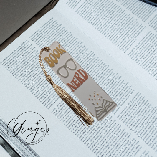 Book Nerd Acrylic Bookmarks