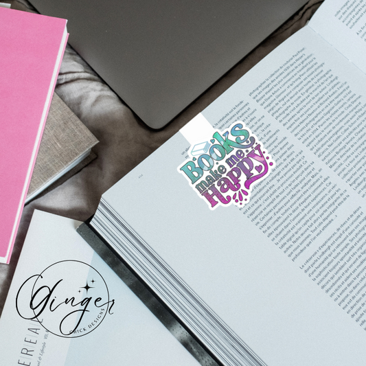 Books Make Me Happy Magnetic Bookmark