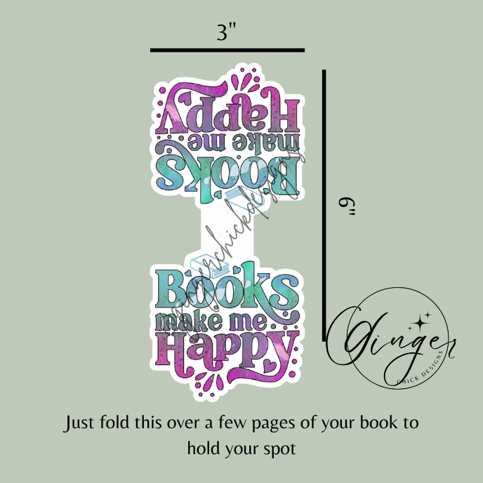 Books Make Me Happy Magnetic Bookmark