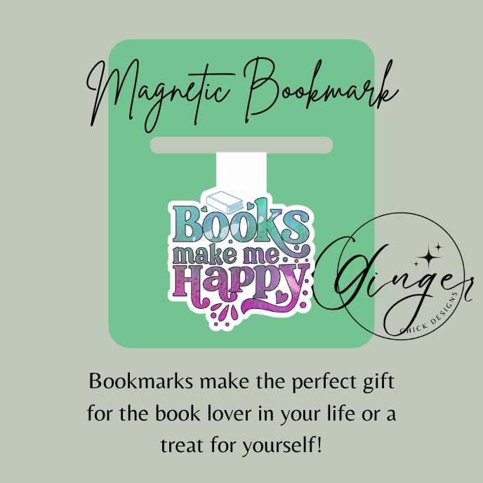 Books Make Me Happy Magnetic Bookmark