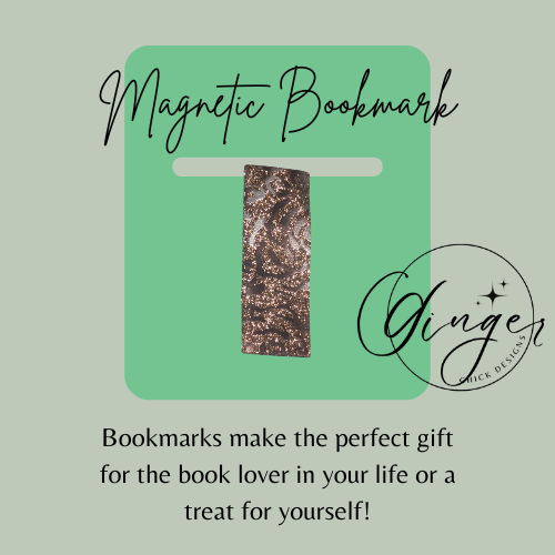 Bronze Roses Leather Magnetic Bookmark