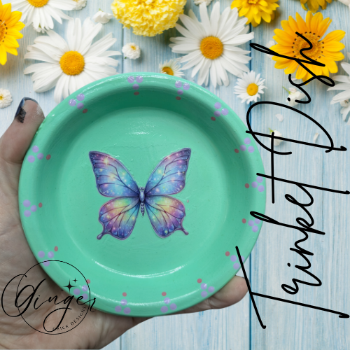 Butterfly Mixed Media Art Trinket Dish