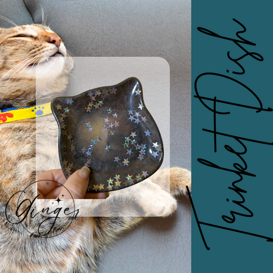 Stary Night Kitty Cat Trinket Dish