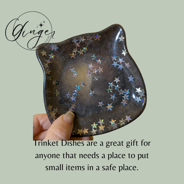 Stary Night Kitty Cat Trinket Dish