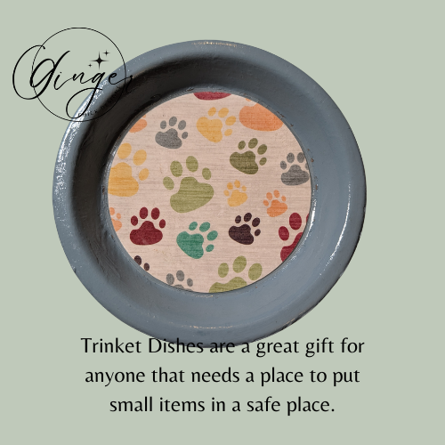 Color Paw Print Trinket Dish
