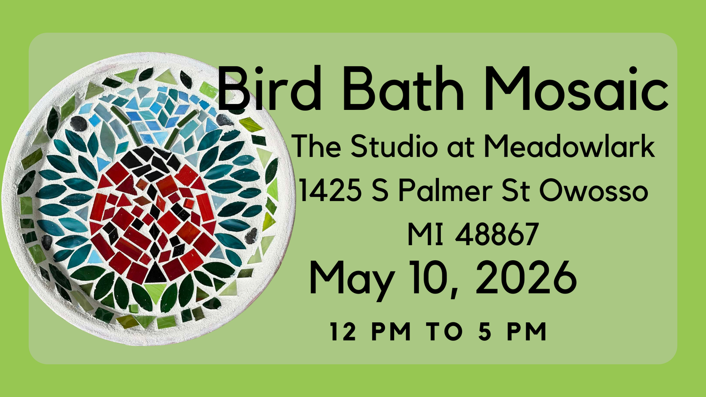 Bird Bath Mosaic Workshop 5-10
