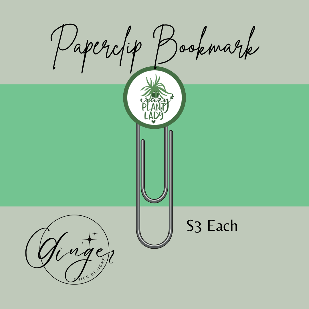 Crazy Plant Lady 3-Inch Paperclip Bookmark
