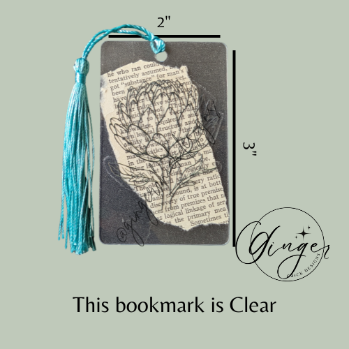 Dahlia Outline Dictionary Acrylic Bookmark