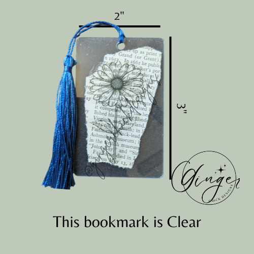 Daisy Outline Dictionary Acrylic Bookmark