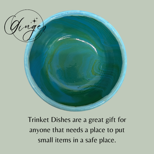 Deep Sea Paint Pour Trinket Dish