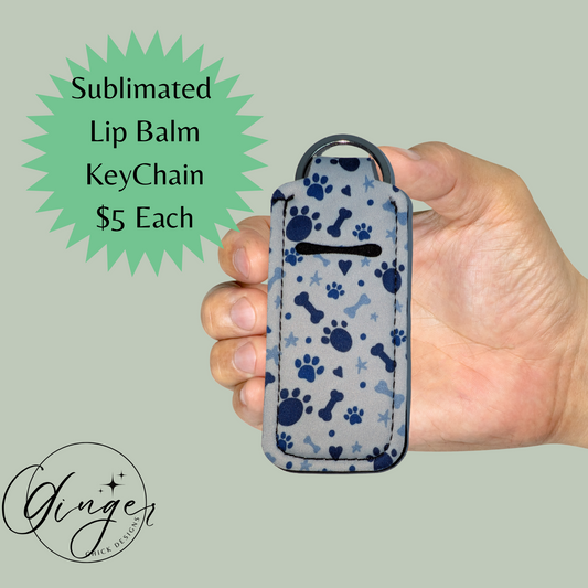 Doggie Paw Prints Lip Balm Keychain