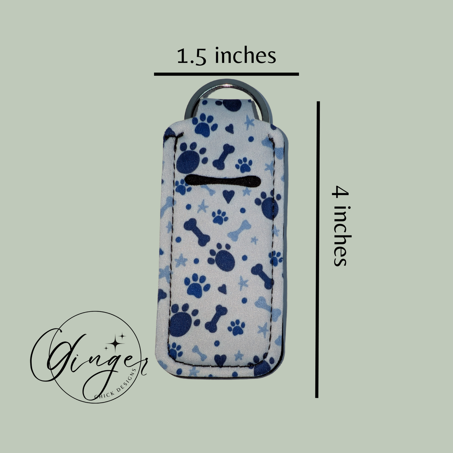 Doggie Paw Prints Lip Balm Keychain