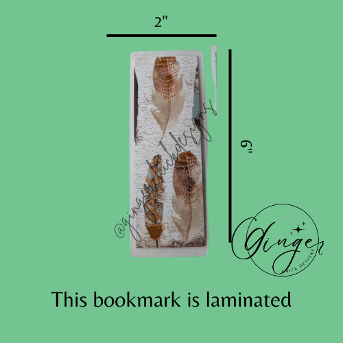 Feathers Laminated Bookmark