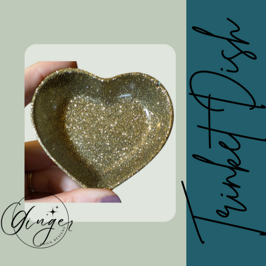Green Gold Heart Trinket Dish